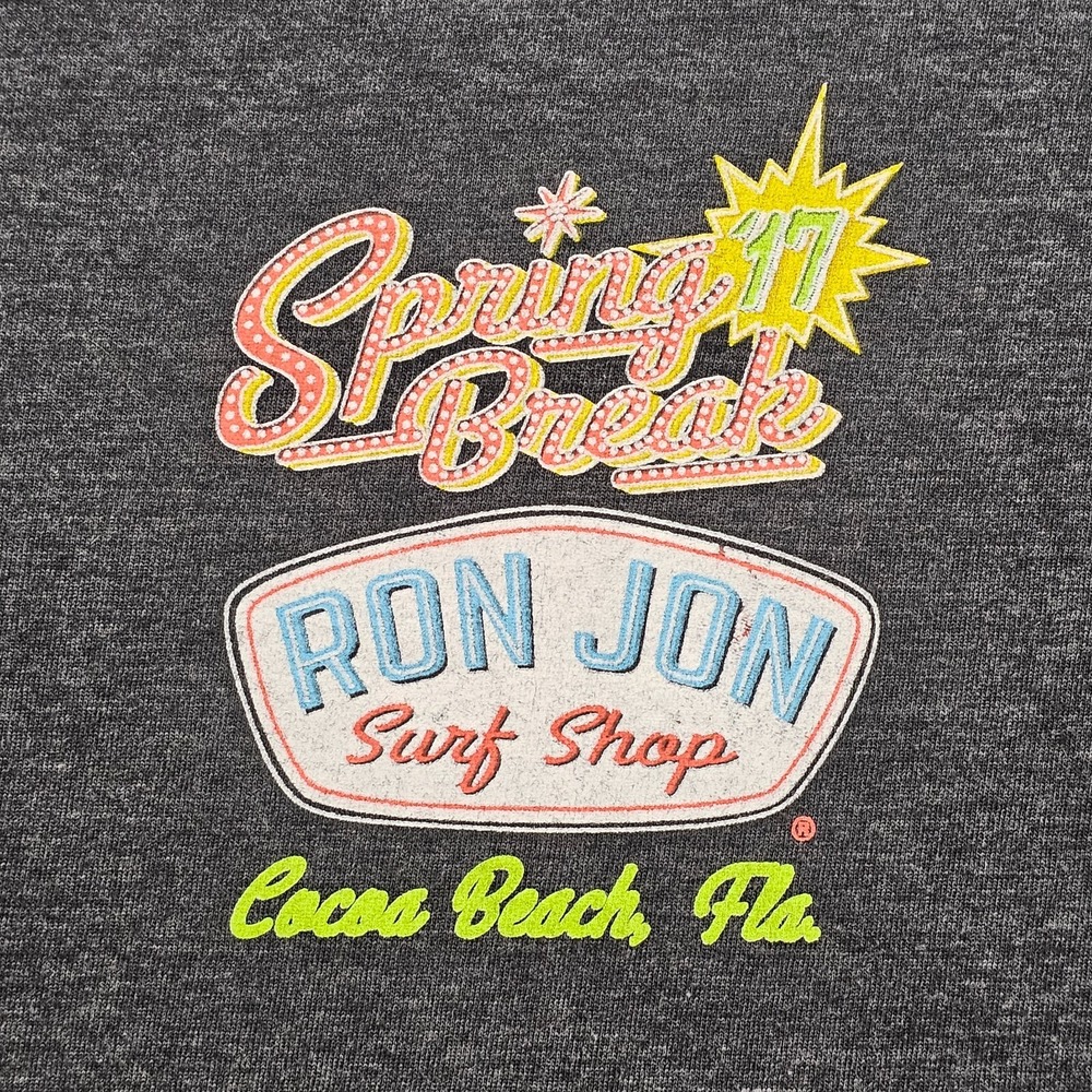 Ron Jon Surf Shop Spring Break '17 Gray Long Sleeve Cotton Blend T-Shirt Men's S
